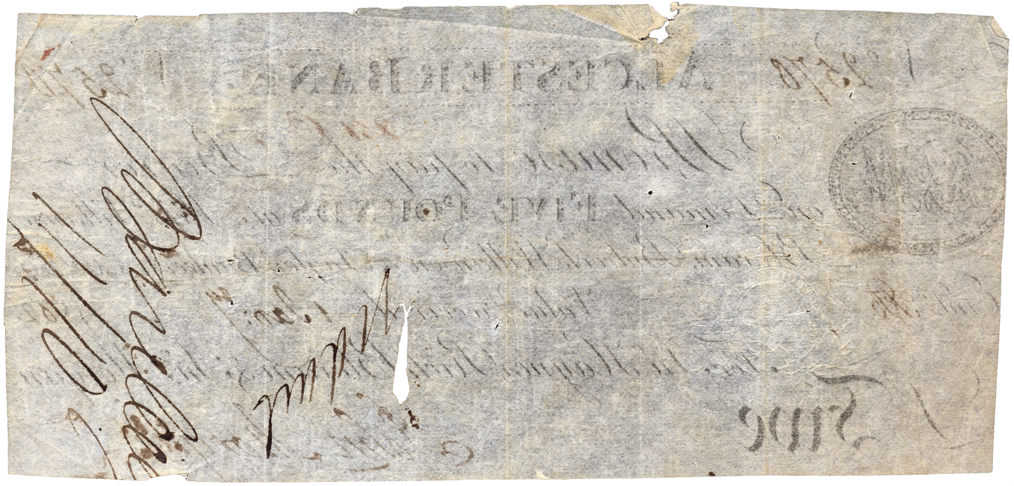 Alcester Bank 1806 £5 banknote Outing 28a