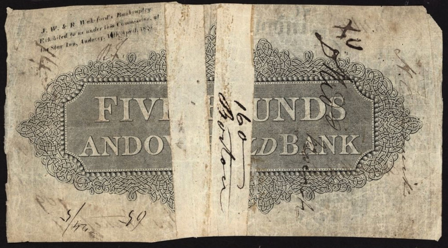 Andover Old Bank 1802 £5 banknote Outing 36g