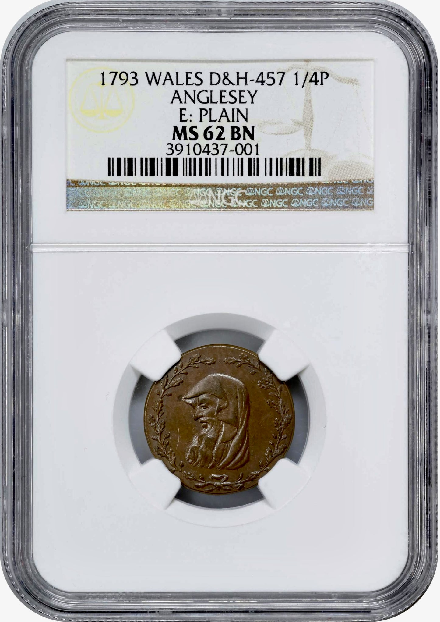 Anglesey D&H 457 1793 Conder Farthing MS62BN Scarce