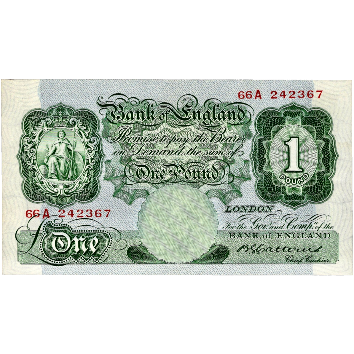 ENGLAND P.363b B226 1929-1934 Catterns £1 AUNC