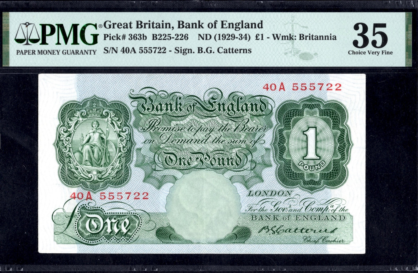 ENGLAND P.363b B226 1929-1934 Catterns £1 Choice VF 35