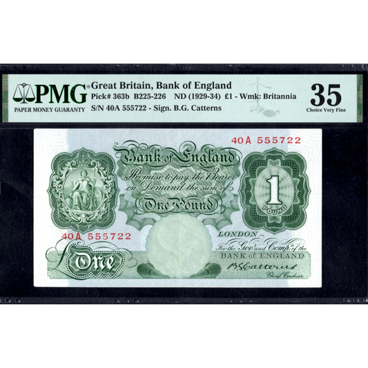 ENGLAND P.363b B226 1929-1934 Catterns £1 Choice VF 35