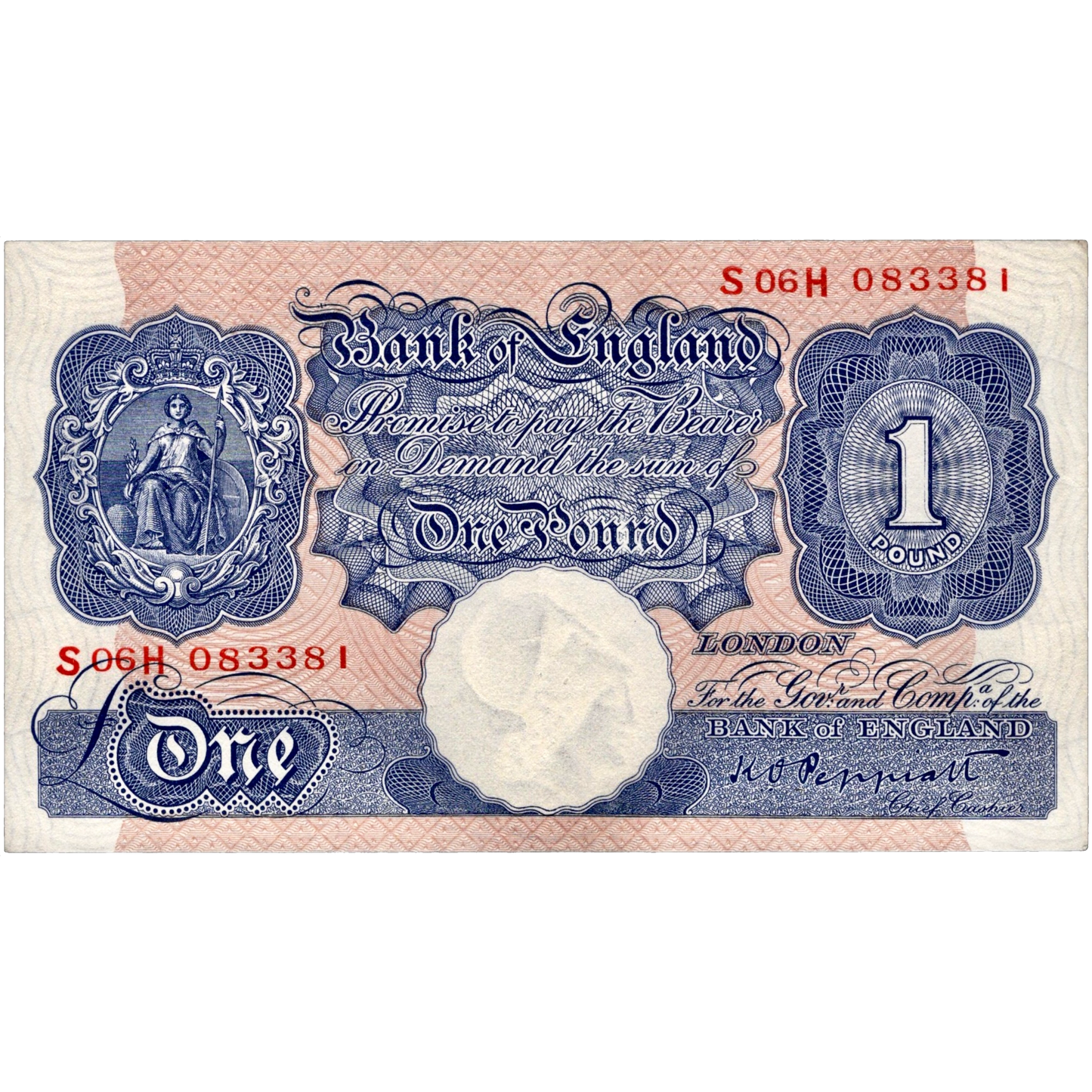ENGLAND P.367a B250 1940-1948 Peppiatt £1 GEF
