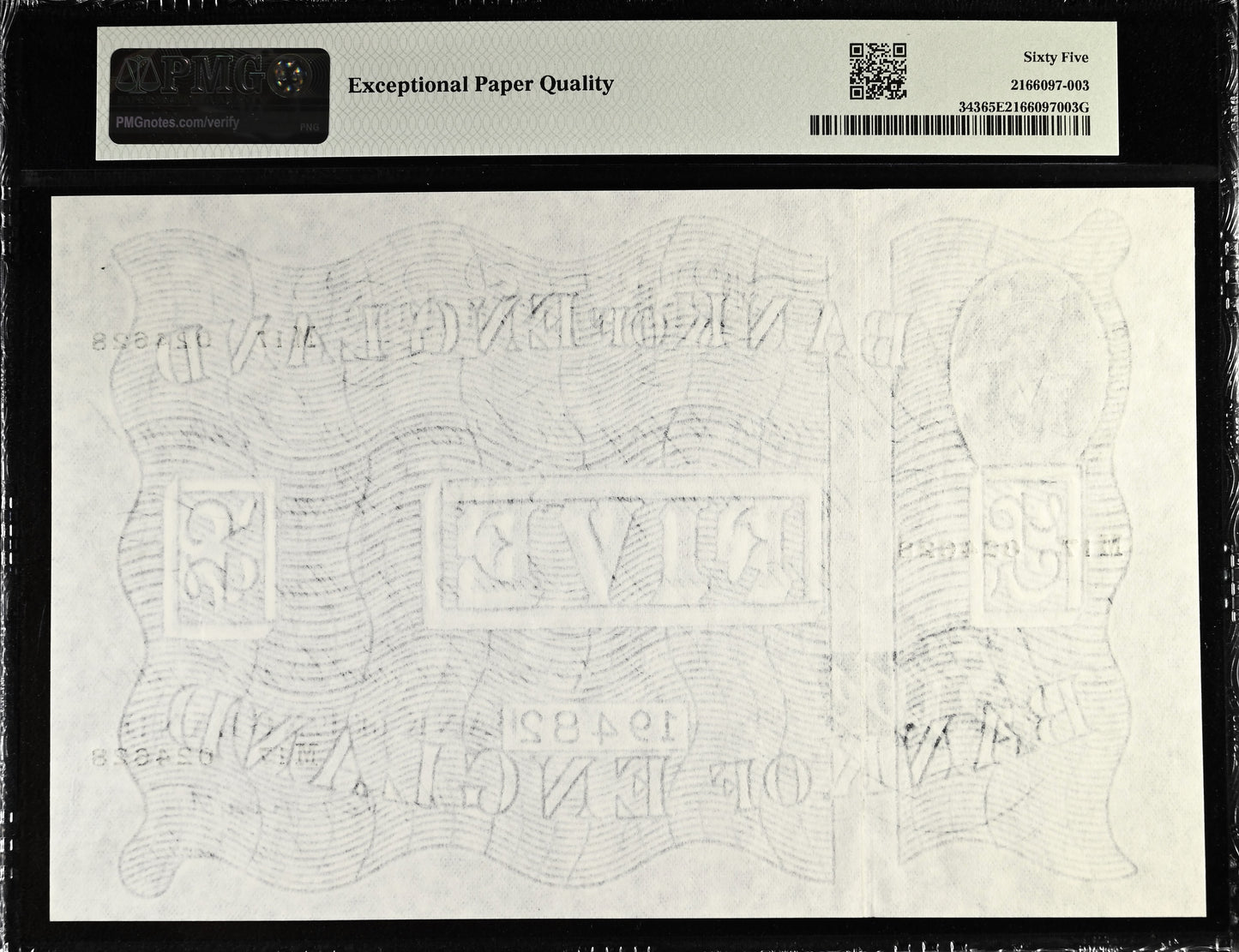 ENGLAND P.343 B264 1947 1947 Peppiatt £5 M17 GEM UNC 65 EPQ