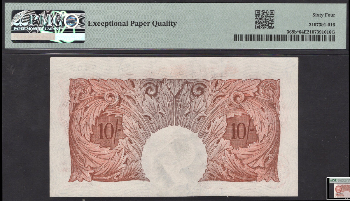 ENGLAND P.368b B267 Beale Replacement 10s 17A 64EPQ Choice UNC