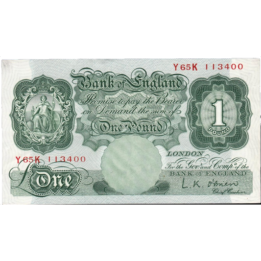 ENGLAND P.369c B273 1955 O'Brien £1 UNC