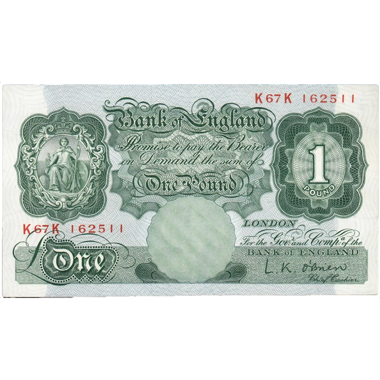ENGLAND P.369c B273 1955 O'Brien £1 UNC