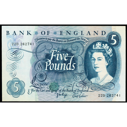 P.375c B324 1970-1971 Bank of England Page £5 UNC 22D