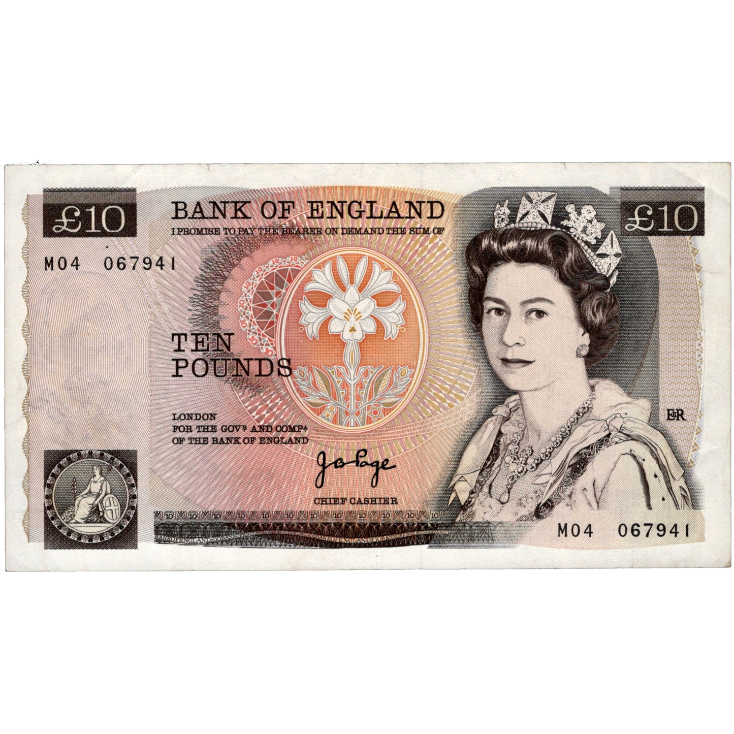 ENGLAND P.379r B331 Page Replacement £10 EF M04