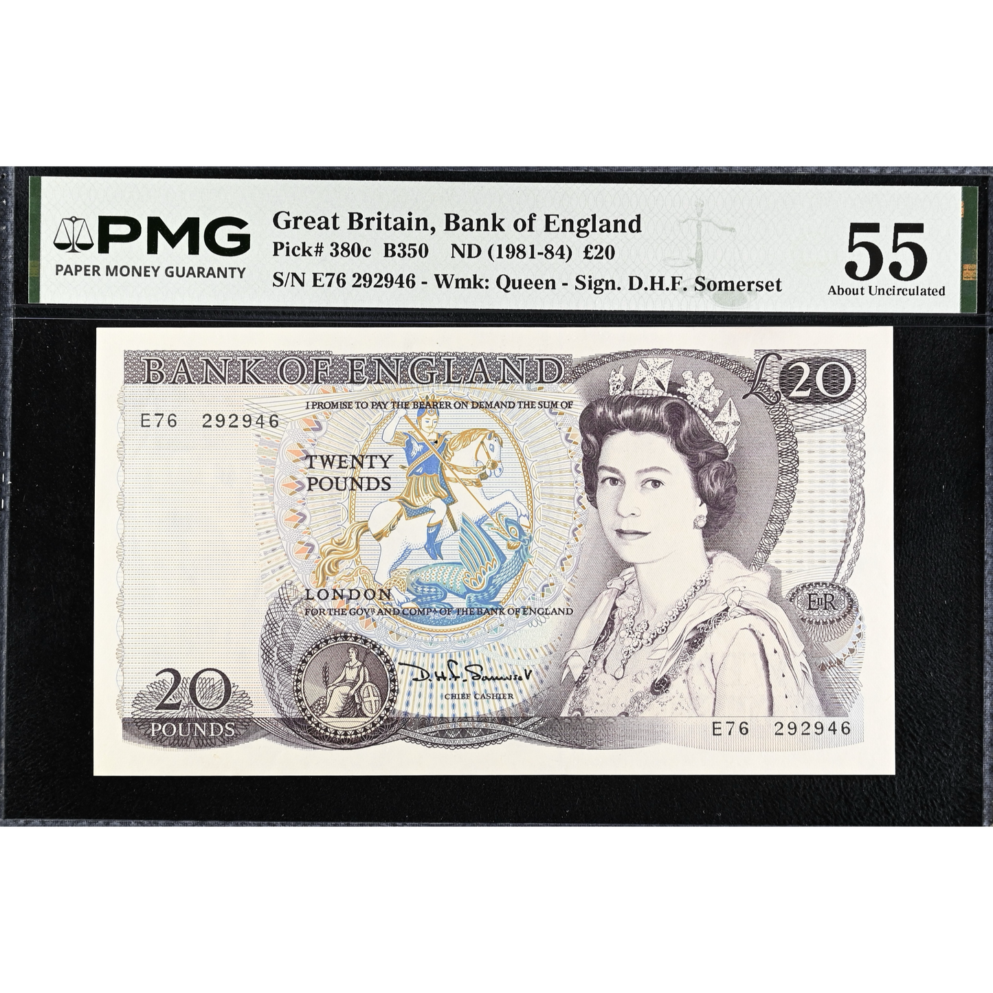 ENGLAND P.380c B350 1981-1984 Somerset £20 First series E76 AUNC 55