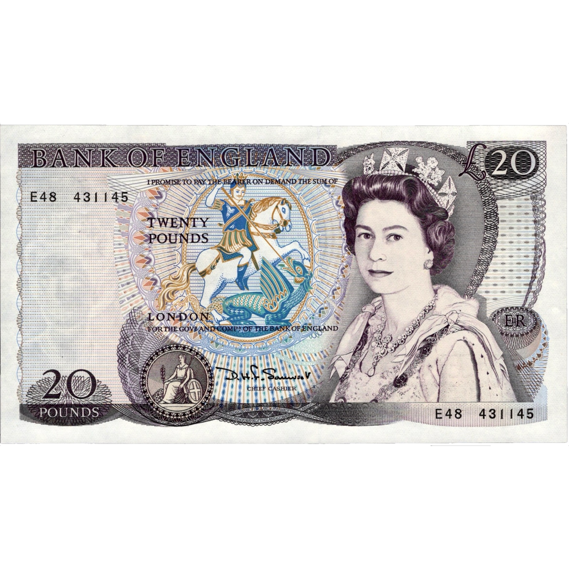 ENGLAND P.380c B350 1981-1984 Somerset £20 First series E48 UNC