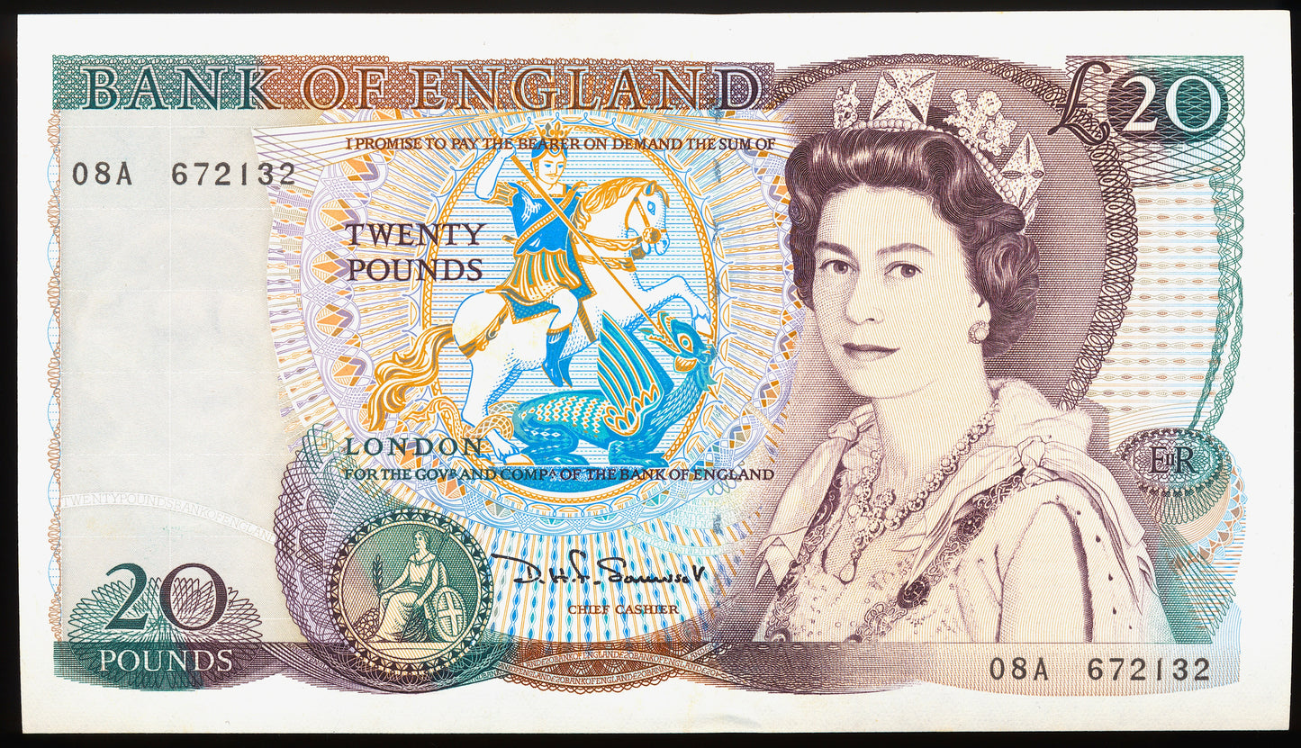 ENGLAND P.380d B351 1984-1988 Somerset £20 UNC 08A