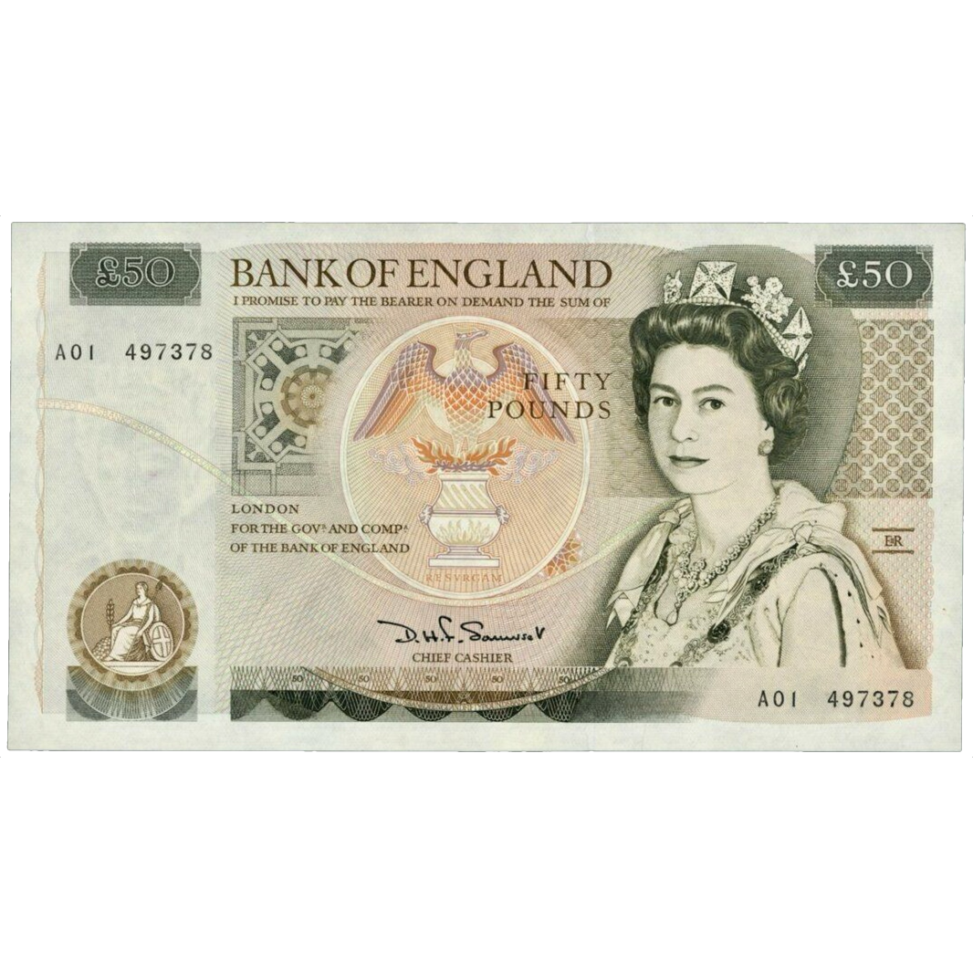 ENGLAND P.381a B352 1981-1988 Somerset First run £50 A01 UNC