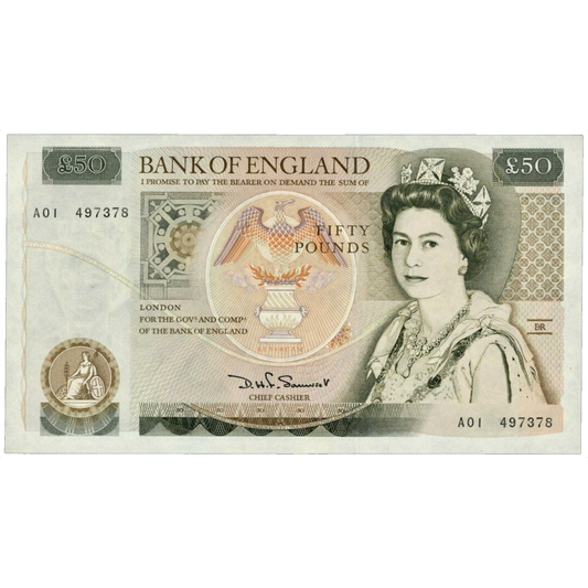 ENGLAND P.381a B352 1981-1988 Somerset First run £50 A01 UNC