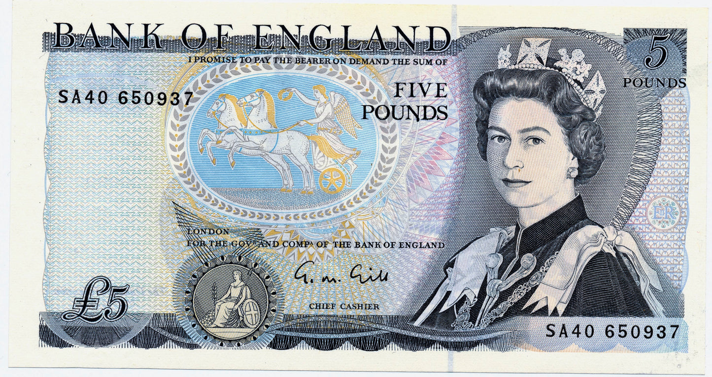 ENGLAND P.378f B353 1988-1991 Gill £5 UNC SA40