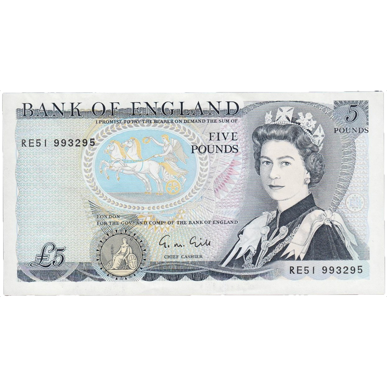 ENGLAND P.378f B353 1988-1991 Gill £5 AUNC
