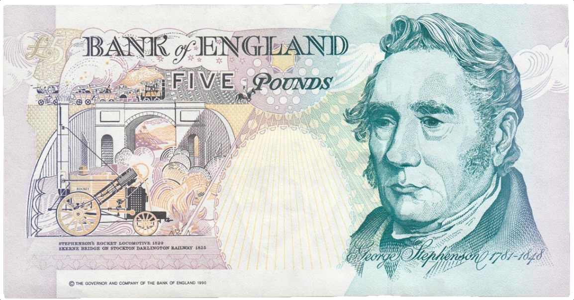 ENGLAND P.382a B357 1990-1991 Gill £5 UNC