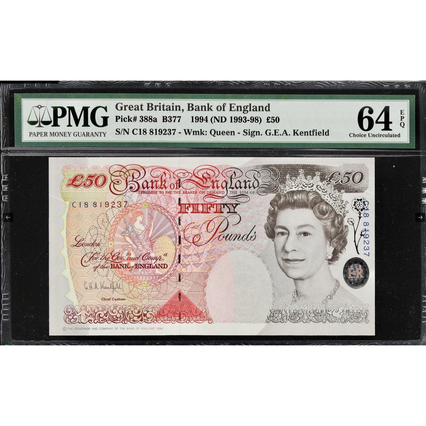 ENGLAND P.388a B377 1993-1998 £50 Choice UNC 64 EPQ