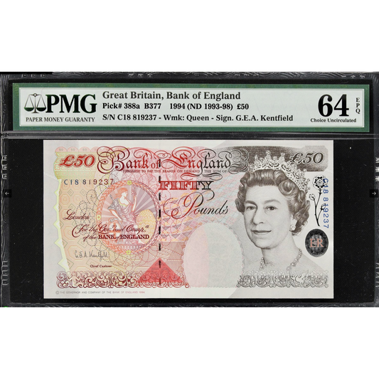 ENGLAND P.388a B377 1993-1998 £50 Choice UNC 64 EPQ