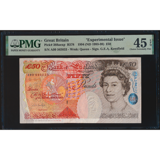 P.388a B378 1993-1998 Bank of England Kentfield Experimental £50 A99 CHOICE EF 45 EPQ