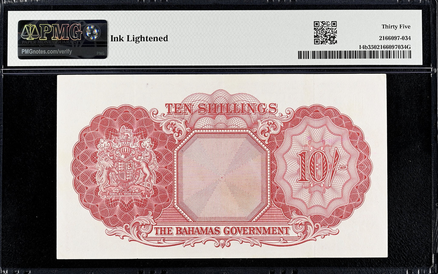 BAHAMAS P.14b 1953 10 Shillings Choice VF 35