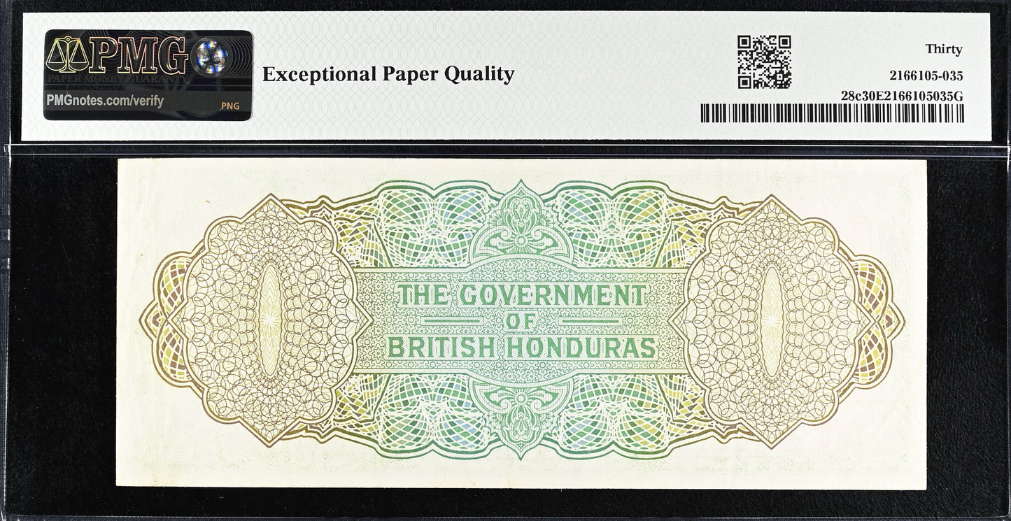 BRITISH HONDURAS P.28c 1971 1 Dollar VF 30 EPQ
