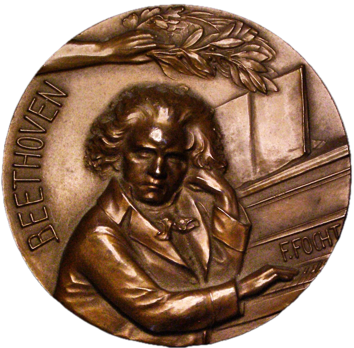 1930 (c.) FRANCE Ludwig von Beethoven 50mm bronze 'Hymn a la Nature' medal by F Focht