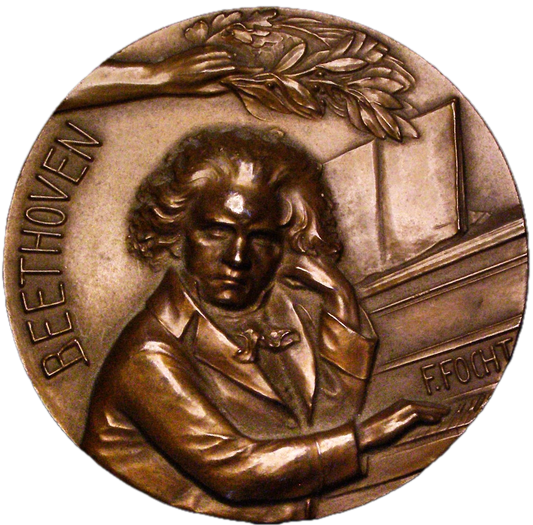 1930 (c.) FRANCE Ludwig von Beethoven 50mm bronze 'Hymn a la Nature' medal by F Focht