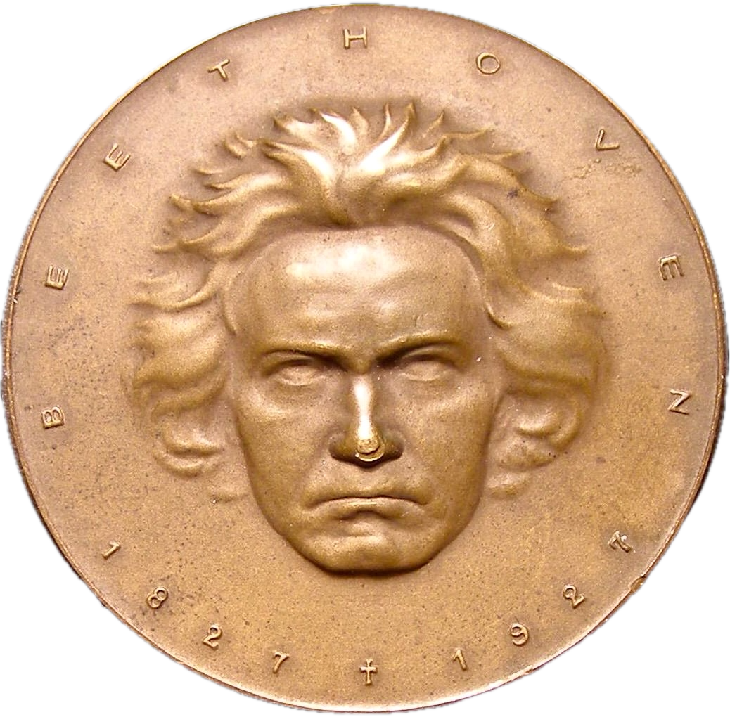 1927 GERMANY Ludwig von Beethoven 40mm bronze uniface medal by A Hartig