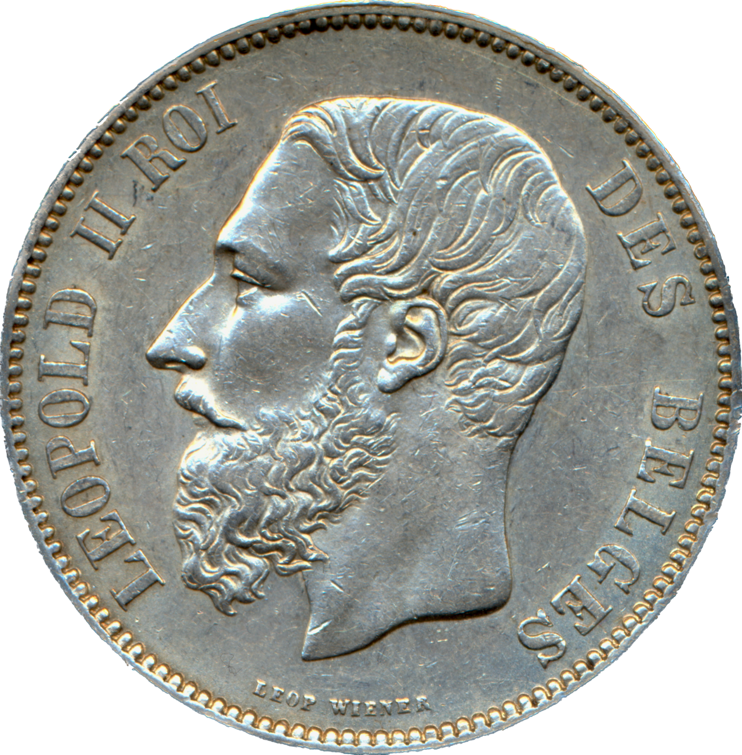 Belgium KM24 1873 Silver 5 franc