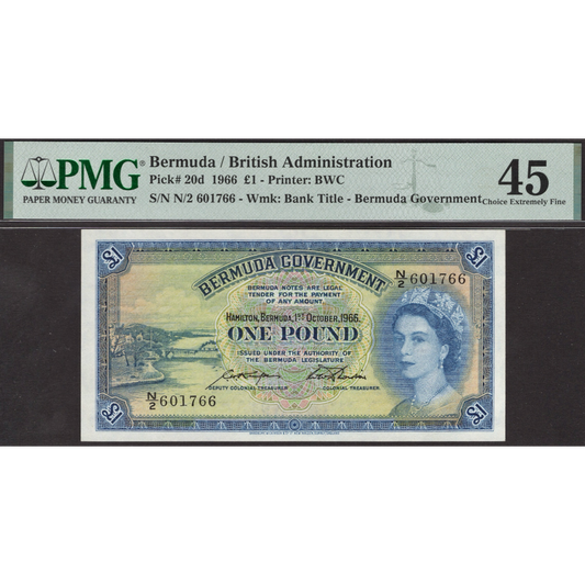 BERMUDA P.20d 1966 £1 Choice EF45