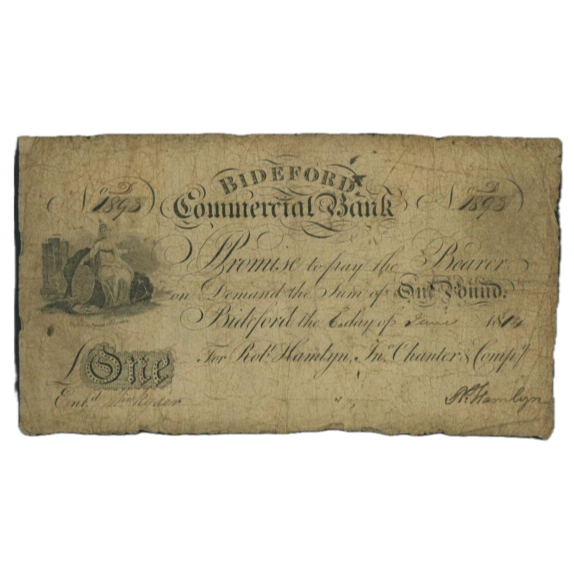 Bideford Commercial Bank 1814 £1 banknote F Outing 137a