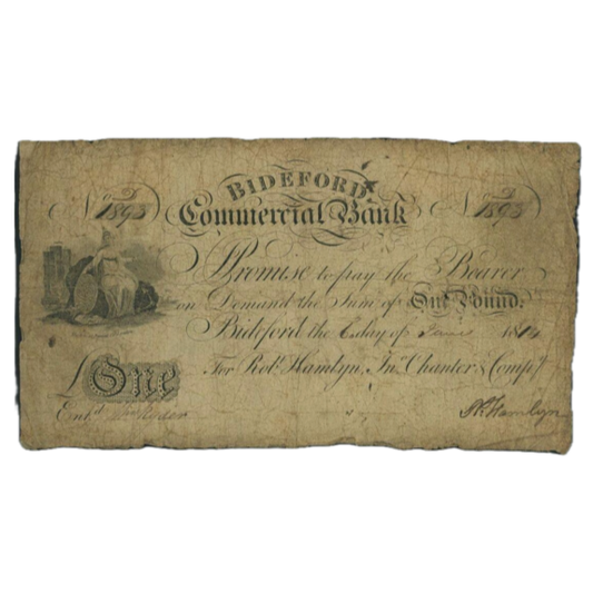 Bideford Commercial Bank 1814 £1 banknote F Outing 137a