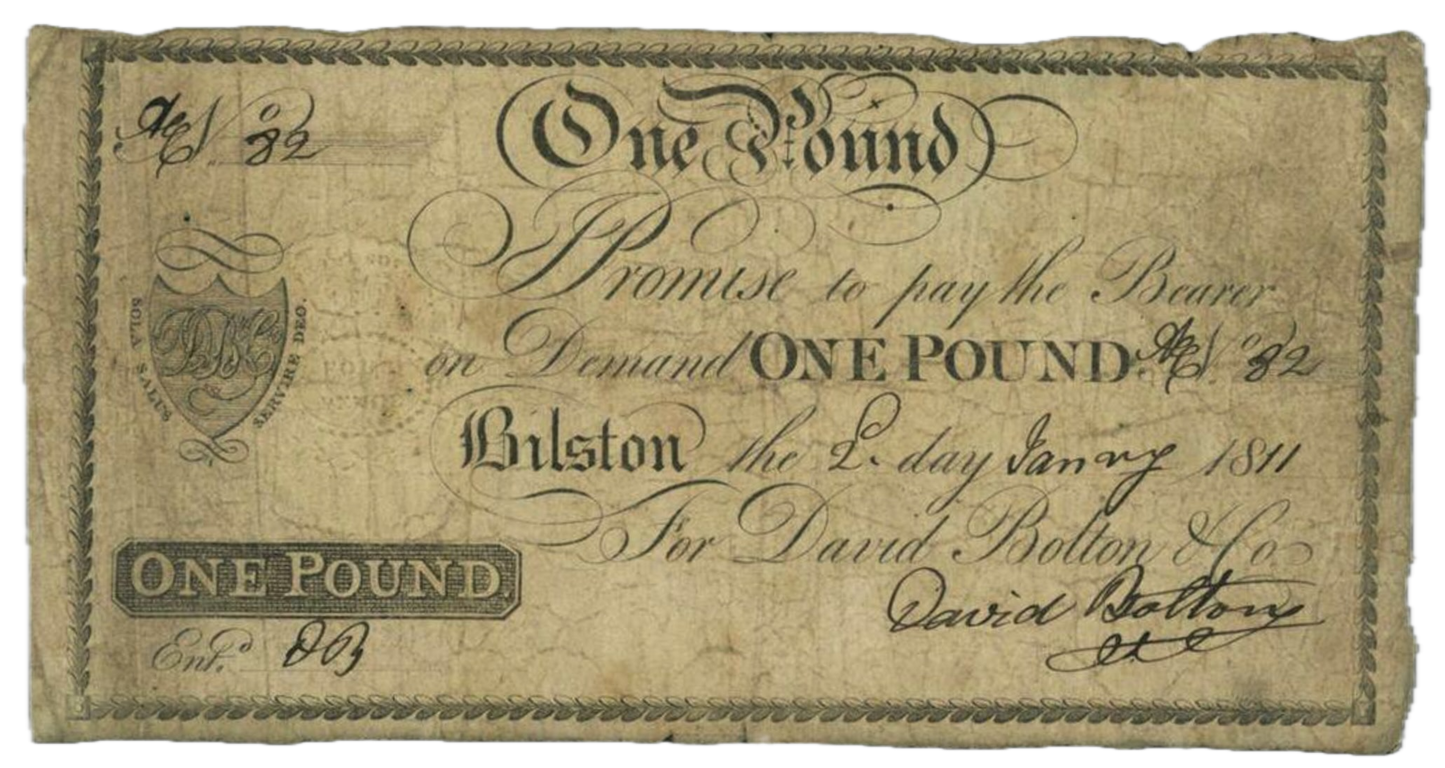 Bilston Bank 1811 £1 banknote F Outing 144a