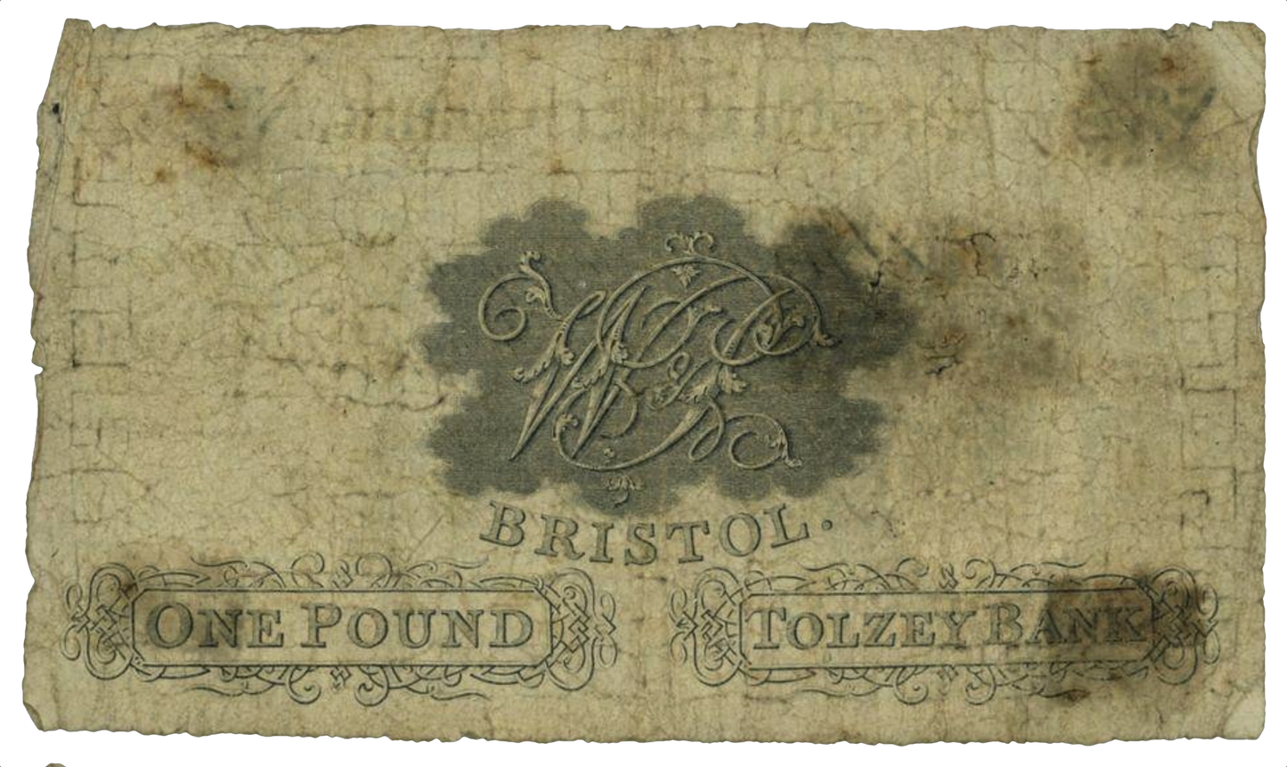 Bristol Tolzey Bank 1818 £1 banknote NF Outing 325e