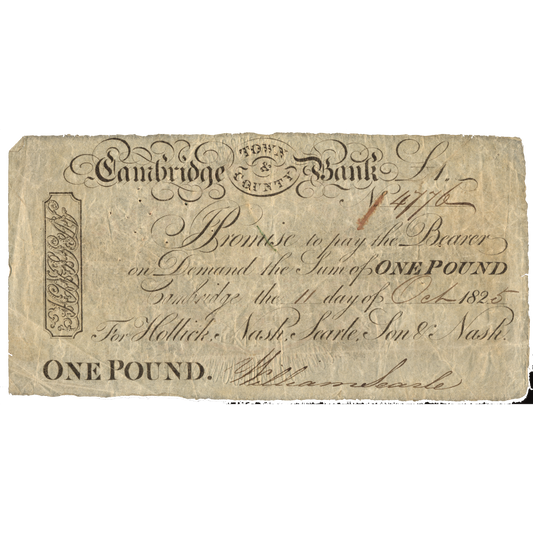 Canterbury Union Bank 1840 £5 banknote Outing 415e