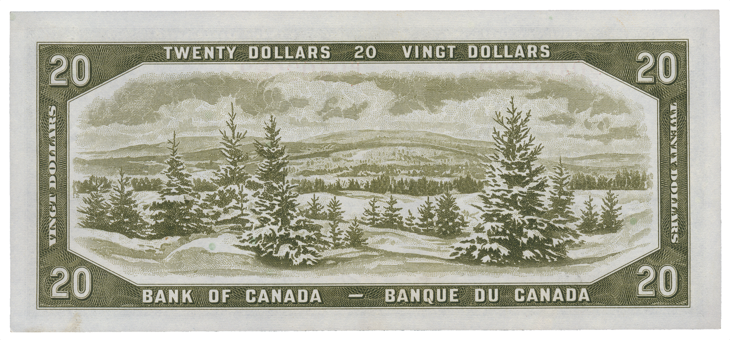 CANADA P.80a 1954 modified design $20 Beattie, Coyne UNC