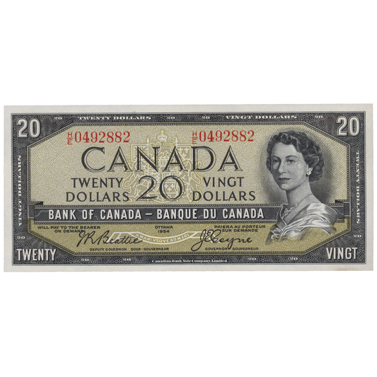 CANADA P.80a 1954 modified design $20 Beattie, Coyne UNC