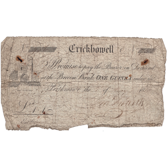 Bristol New Bank 1821 £5 banknote Outing 312j GF Rare