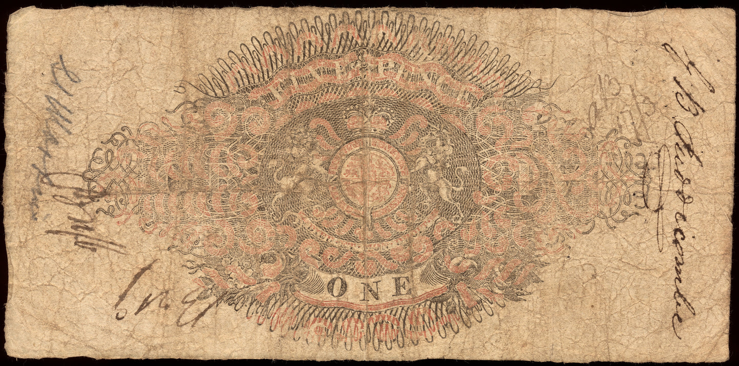 Dartmouth General Bank 1823 £1 banknote GF Outing 639a