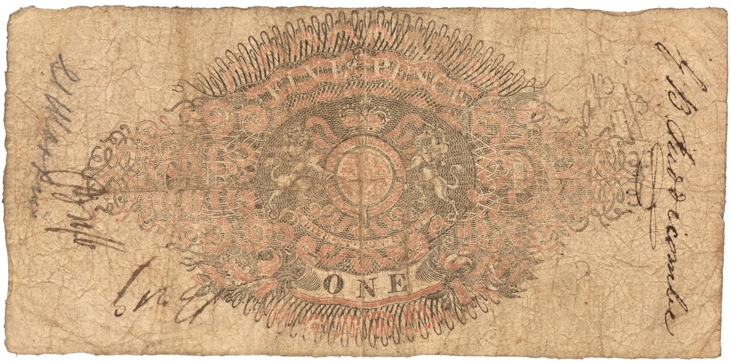Dartmouth General Bank 1823 £1 banknote GF Outing 639a