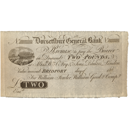 Dorsetshire General Bank 180x unissued £1 banknote AUNC Outing 290a