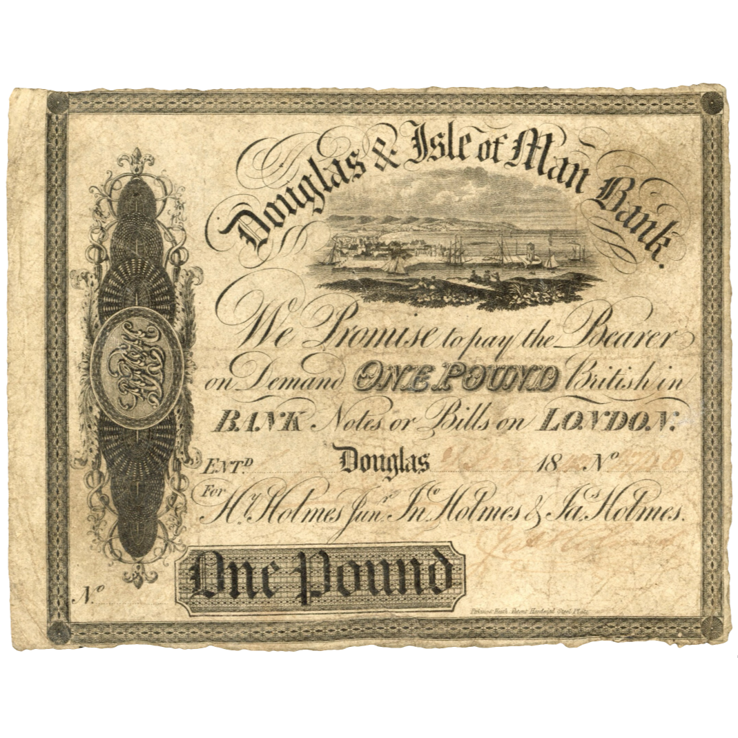 ISLE OF MAN P.S131 1848 Douglas & Isle of Man Bank £1