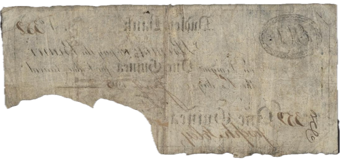 Dudley Bank 1803 1 Guinea banknote Outing 714b