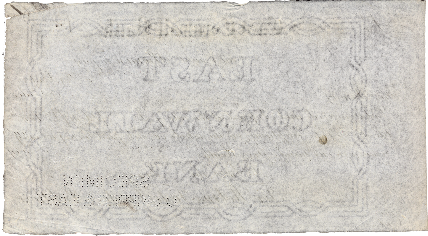 East Cornwall Bank Bodmin c1840 specimen sight bill Outing 1195