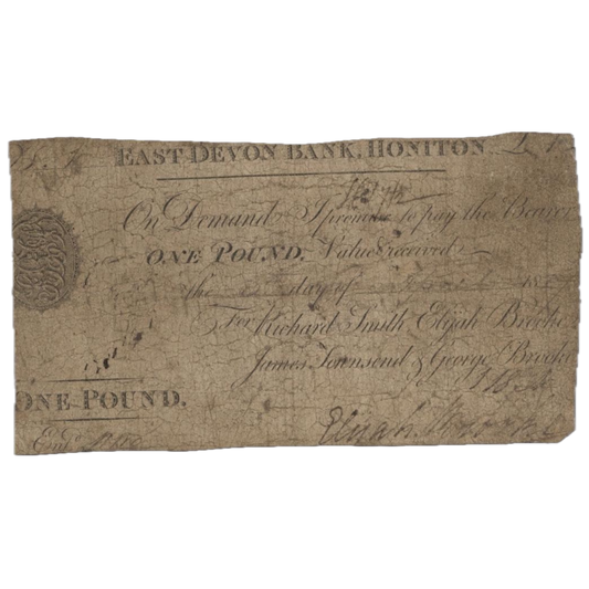 East Devon Bank 1817 £1 banknote Outing 979a