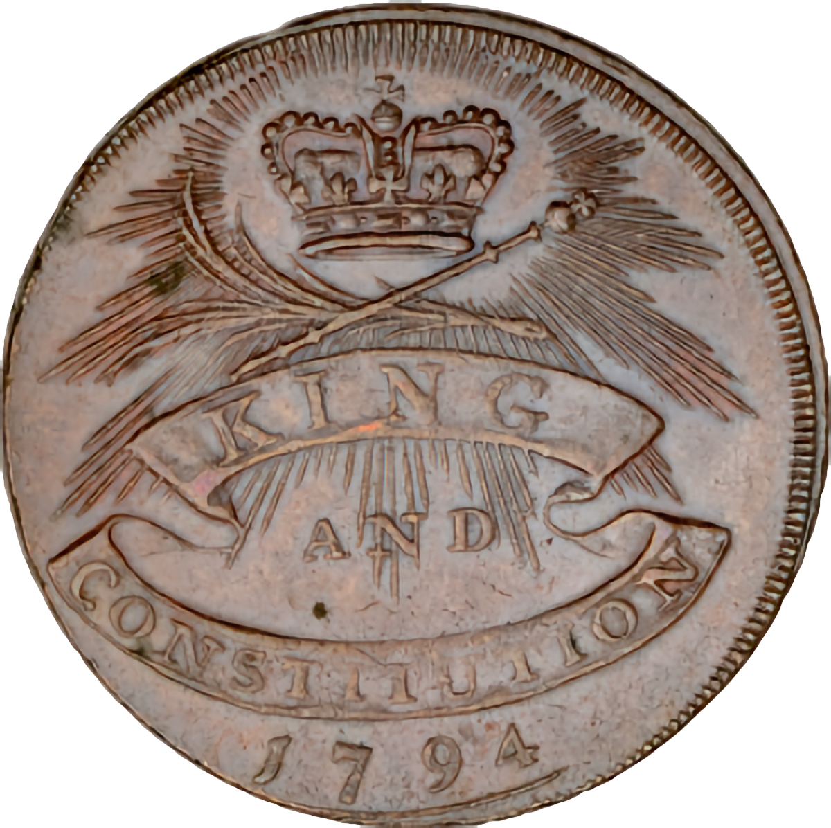 Essex D&H 5 Chelmsford 1794 Conder Halfpenny