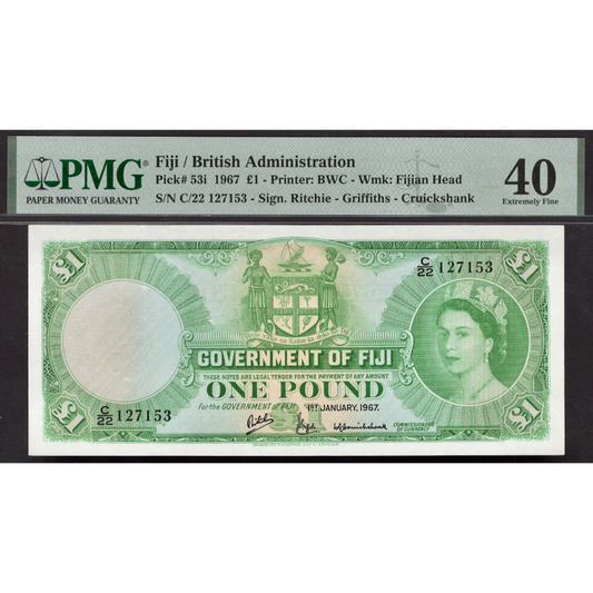 FIJI P.53i 1967 £1 EF 40