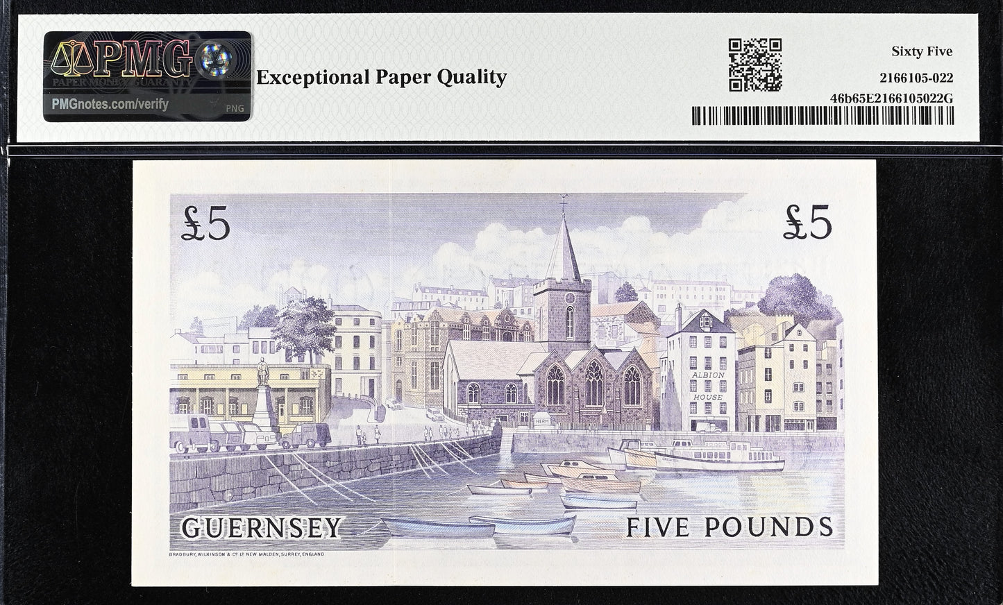 GUERNSEY P.46b GU42b 1969-1980 £5 Gem UNC 65 EPQ