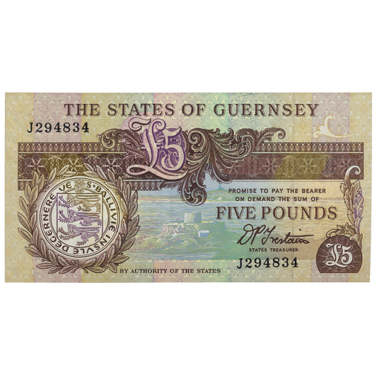 GUERNSEY P.49a GU44b 1991-1996 £5 AUNC
